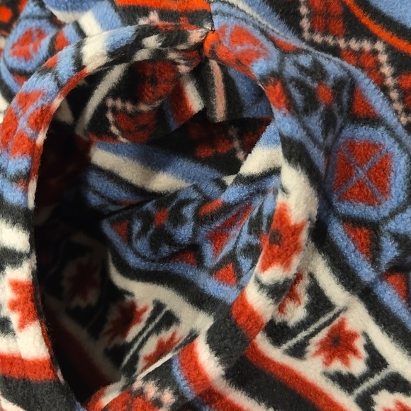 CUDDL DUDS AZTEC FLEECE HOODED WATERFALL OPEN CARDIGAN. SIZE SMALL/ MEDIUM. - Picture 6 of 8